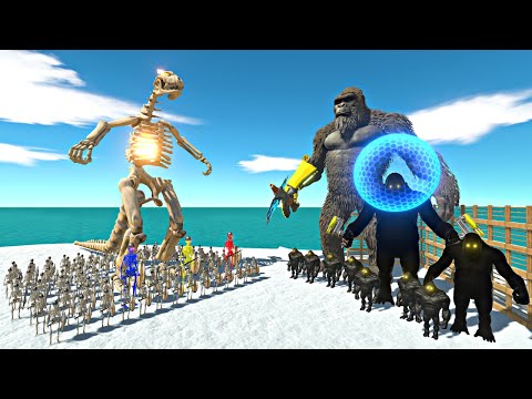 Kong 2024 Evolution Cage Challenge | Skeleton Warrior Team+Skeleton Godzilla vs Kong 2024 Team -ARBS