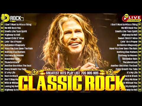 Aerosmith, Bon Jovi, AC/DC, Metallica, Nirvana, Queen 🔥 Classic Rock Songs 70s 80s 90s Full Album