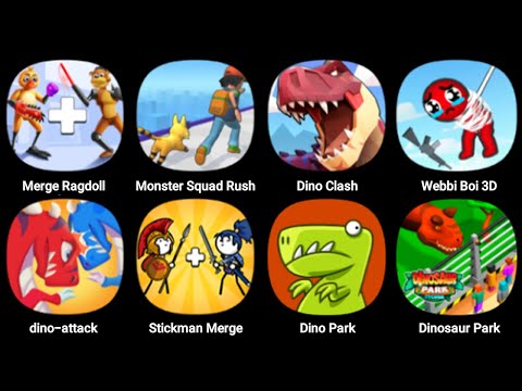 Merge Ragdoll Fight, Dino Clash, Dino Attack, Stickman Merge Master, Dino Park, Dinosaur Park