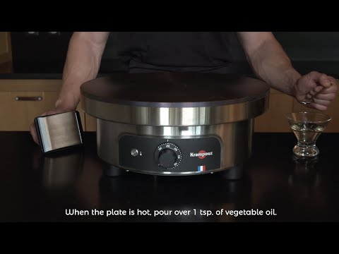 Krampouz professional-use crêpe maker: How to season the cast iron plate