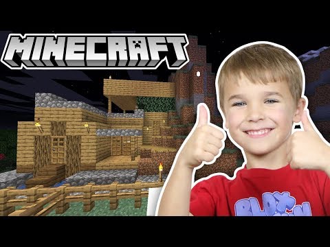Vlogs4FUN - BUILDING AN AWESOME LOG CABIN in MINECRAFT SURVIVAL REALM