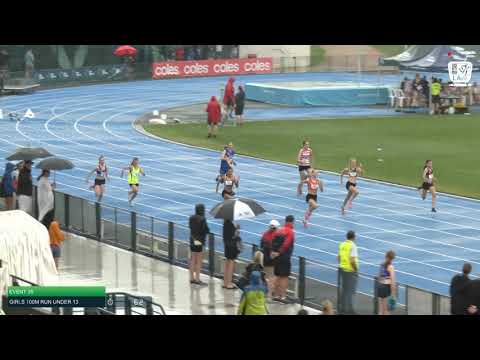 Girls Under 13 100m H4 - 2020 State Combined Events Championships // LAVicTV