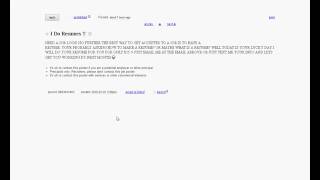 CraigsList Resume section training