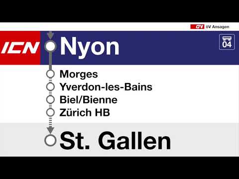SBB Ansagen / annonces CFF • ICN (IC5) Genève-Aéroport – Biel/Bienne – Zürich HB – St. Gallen (DZIA)