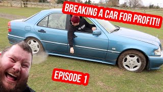 Breaking a scrap car for profit, How much will we make!? Rip Mercedes!