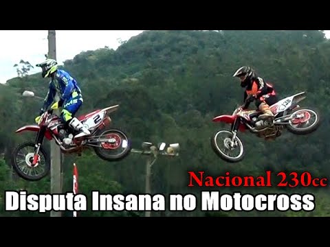 Disputa Insana Corrida Nacional 230cc e final polemico no Motocross em Tubarão SC