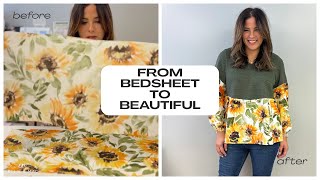 Sew the Imogen Peasant Top | Step-by-Step V-Neck Tutorial (Knit + Woven Mix!)