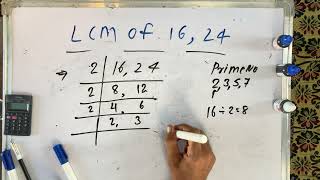 LCM of 16 and 24