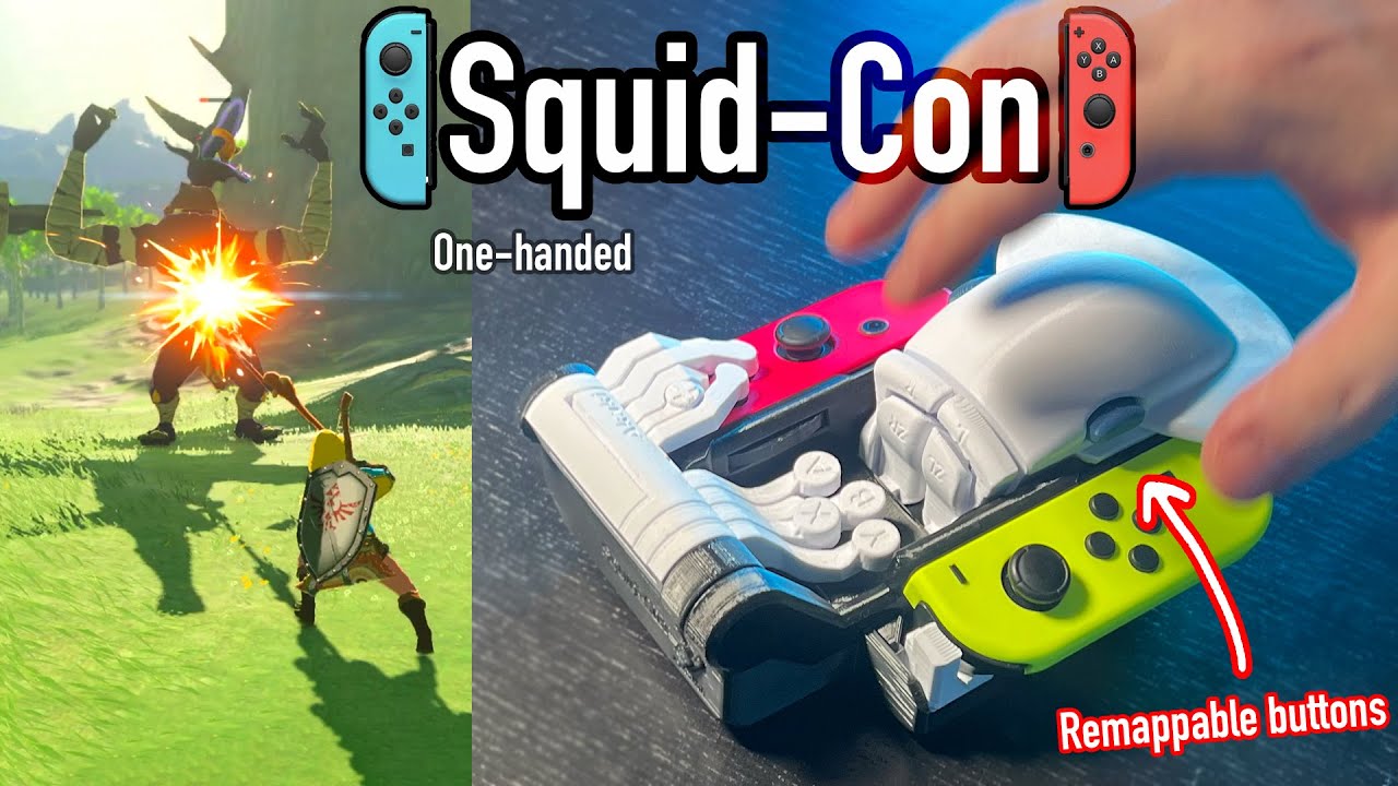 How to make a one-handed Nintendo Switch adapter that looks like a squid