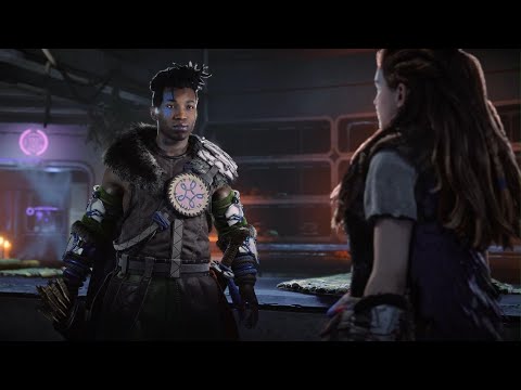Aloy talks to Varl about Rost.