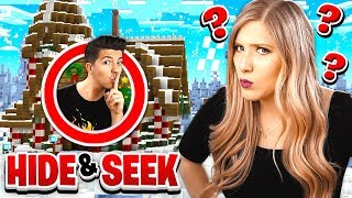 TROLLING MY WIFE IN MINECRAFT CHRISTMAS HIDE AND SEEK! (MCPE)