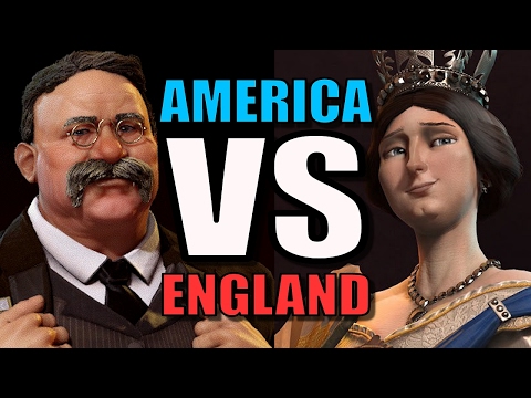 AMERICA VS ENGLAND!! | Civilization 6: AI Only 1v1 [Civ 6 Gameplay] Teddy VS Victoria!