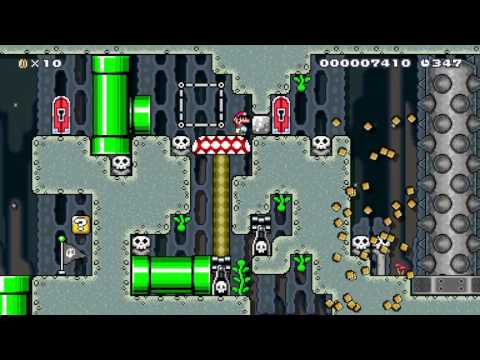 X3-3 Bone-Breaker Bunker by Thomas - SUPER MARIO MAKER - No Commentary 1AI 1AJ