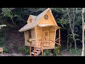 He built Wooden House with his own Hands. Start to finish. Alone