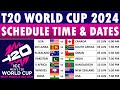 T20 World Cup 2024 schedule: ICC T20 World Cup 2024 Schedule Time Table | T20 World Cup Schedule