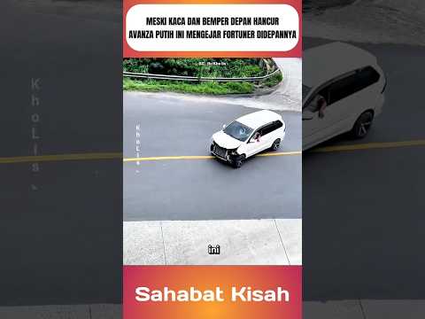 Meski kaca dan bemper depan hancur Avanza putih ini mengejar fortuner didepannya #shorts