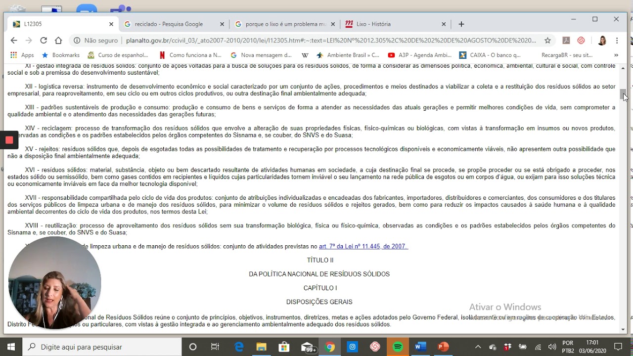 POLÍTICA NACIONAL DE RESÍDUOS SÓLIDOS - LEI 12305/2010.