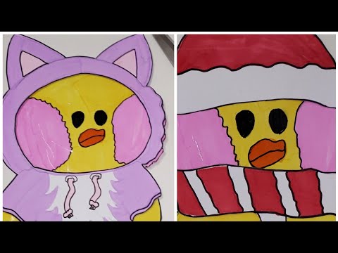 #lalafanfan Как сделать бумажную уточку одежда Туториал How to paint Duck #лалафанфан Уточка Лили