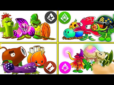 4 Team Plants Appease_Arma_Enchant_Spear - Who Will Win? - PvZ2 Team Plants Battles