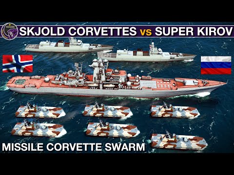 Norwegian Skjold Corvette Swarm vs Super Kirov & Gorshkov Battle Group | Sea Power