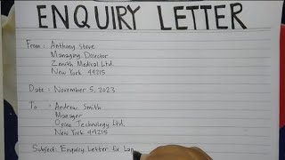 How To Write An Enquiry Letter Step by Step Guide | Writing Practices