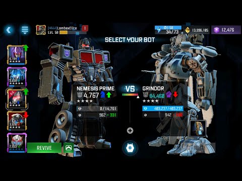 4* Nemesis Prime vs ROK Grindor - Transformers Forged to Fight