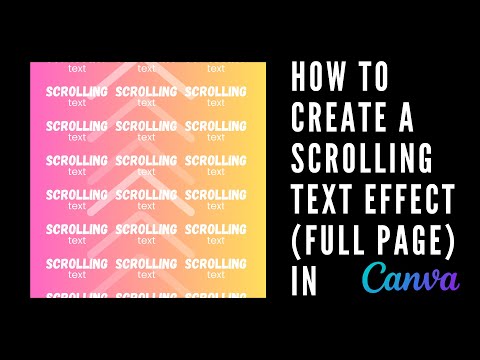 How to Create a Scrolling Text Effect Full Page in Canva
