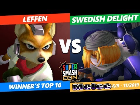SSC 2019 SSBM - TSM Leffen (Fox) VS  Swedish Delight (Sheik) Smash Melee Winner's Top 16