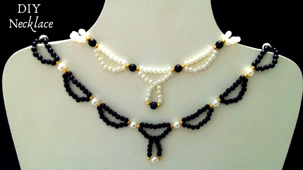 5 min craft. DIY Necklace. Beaded necklace tutorial. DIY gift