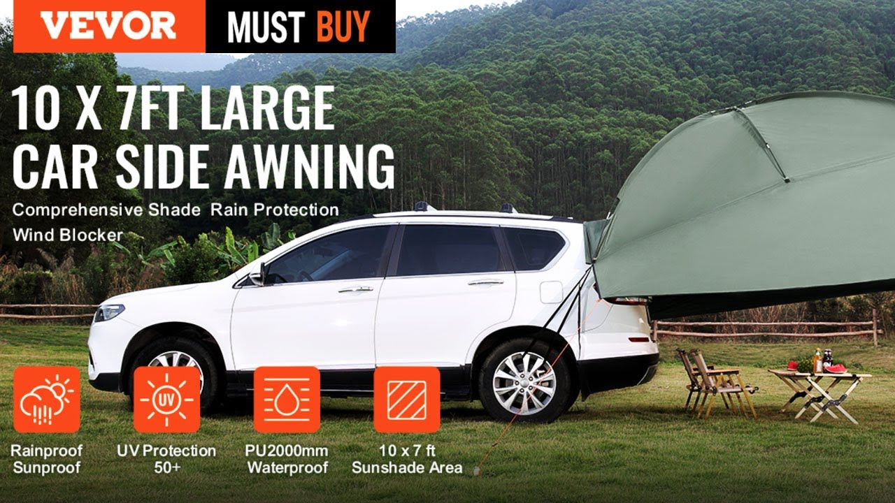 VEVOR Vehicle Awning, Suitable for Truck, SUV, Van, Campers