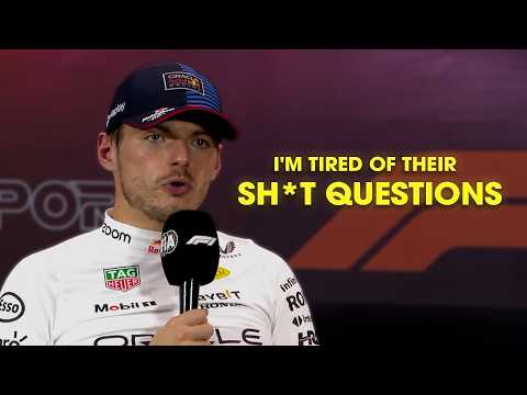 Max Verstappen being savage in press conferences but he starts losing it