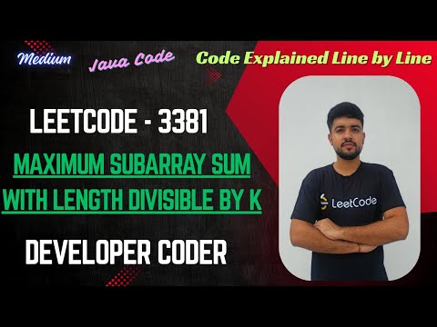 Maximum Subarray Sum With Length Divisible By K Leetcode 3381 Java Code Developer Coder