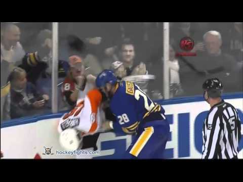 Scott Hartnell vs Paul Gaustad Jan 11, 2011