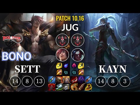 KT Bono Sett vs Kayn Jungle - KR Patch 10.16