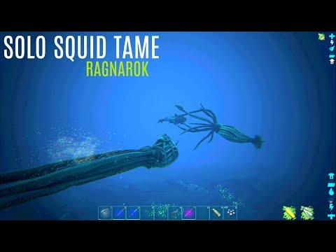 SOLO GIANT SQUID TAME w/ Crystal/Pearl Spots - Official Ragnarok (E12) - ARK Survival