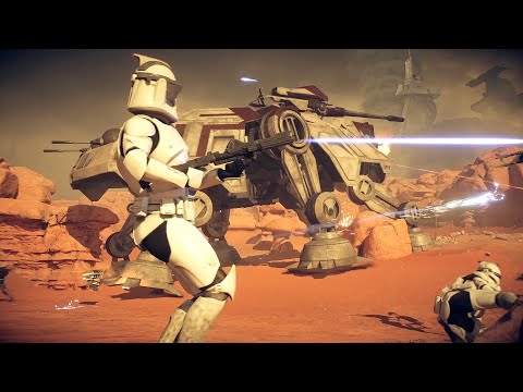 Battle of Geonosis - Clone Army vs Droid Army - STAR WARS BATTLEFRONT 2 NPC Wars