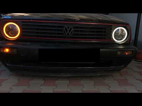 VW Golf Mk2 with 7 Inch LED Headlights DRL Hi/Lo Beam  Ring Amber/White Angel Eye -Aliexpress