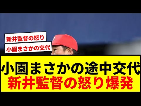 【衝撃】広島・小園海斗、新井監督が途中交代に言及「士気が落ちる。今日だけじゃない」でファン騒然