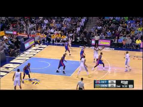 Darrell Arthur finds JaVale McGee vs Pistons 10/29/14