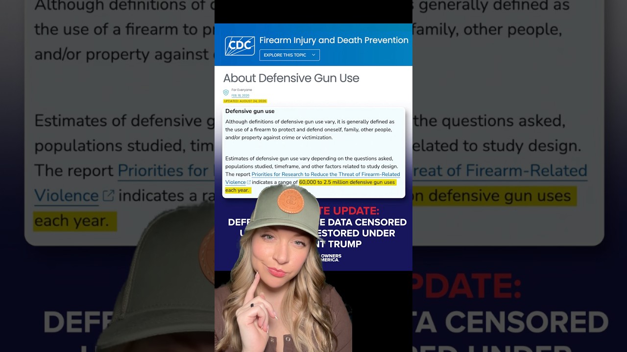 Bad Day For GunGrabbers? CDC Defensive Gun ￼Stats Are Back?!? #shortsfeed #2ndamendment #shorts