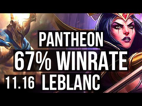 PANTHEON vs LEBLANC (MID) | 67% winrate, 7/1/3, Dominating | BR Master | v11.16