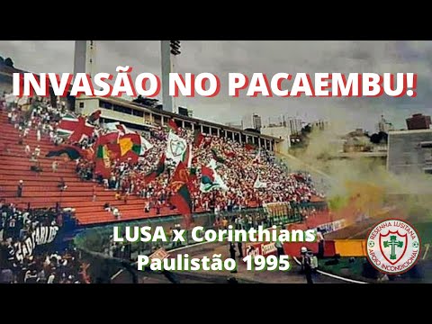 TORCIDA DA LUSA DOMINANDO O PACAEMBU NO CLÁSSICO CONTRA O CORINTHIANS EM 1995