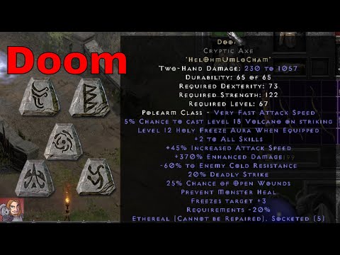 Diablo II Resurrected Rune Words - Doom (Hel Ohm Um Lo Cham)