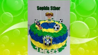 Bolo Copa do Mundo / Brasil / Bico 22 / Com Topper #mundodocedamari
