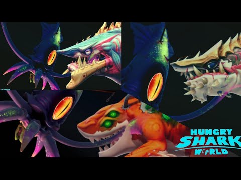 All New Sharks vs Colossal Squid 🦑! - Hungry Shark World