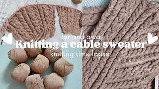 ♡ Knitting a cable sweater timelapse ♡