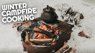 Winter Campfire Cooking | Winter Camping at MacGregor Point Provincial Park | Winter Van Life