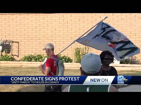 Confederate flag sparks anti-racism march