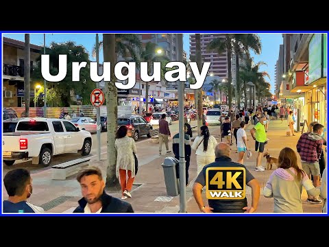 【4K】WALK Gorlero at night Punta del Este URUGUAY Travel vlog