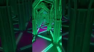 Kid slams into mirror in mirror maze! mirror maze fail